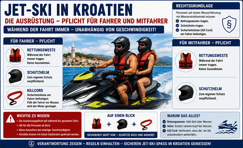 sicherheitsausrüstung vorgeschrieben für jetski in kroatien